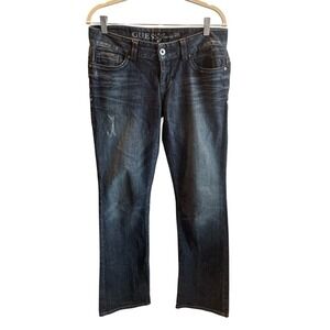 Guess Daredevil Bootcut Jeans Dark Wash Low Rise‎ Stretch Denim Size 29